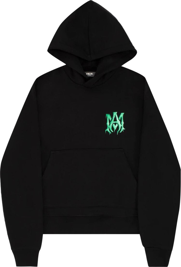 

Худи Amiri Watercolor MA Hoodie 'Black/Green', черный