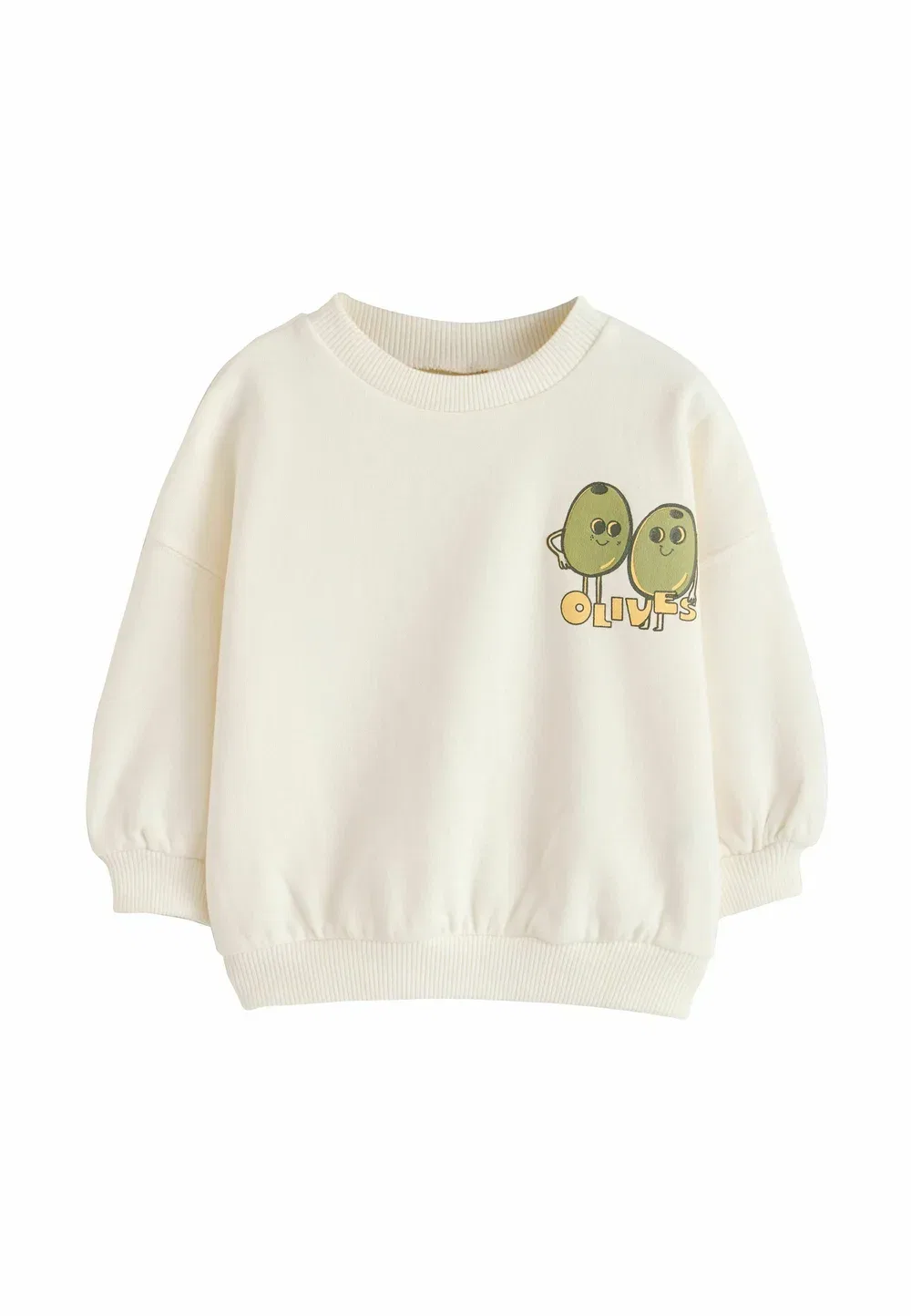 Толстовка с круглым вырезом, стандартного кроя Next, Cream Olive