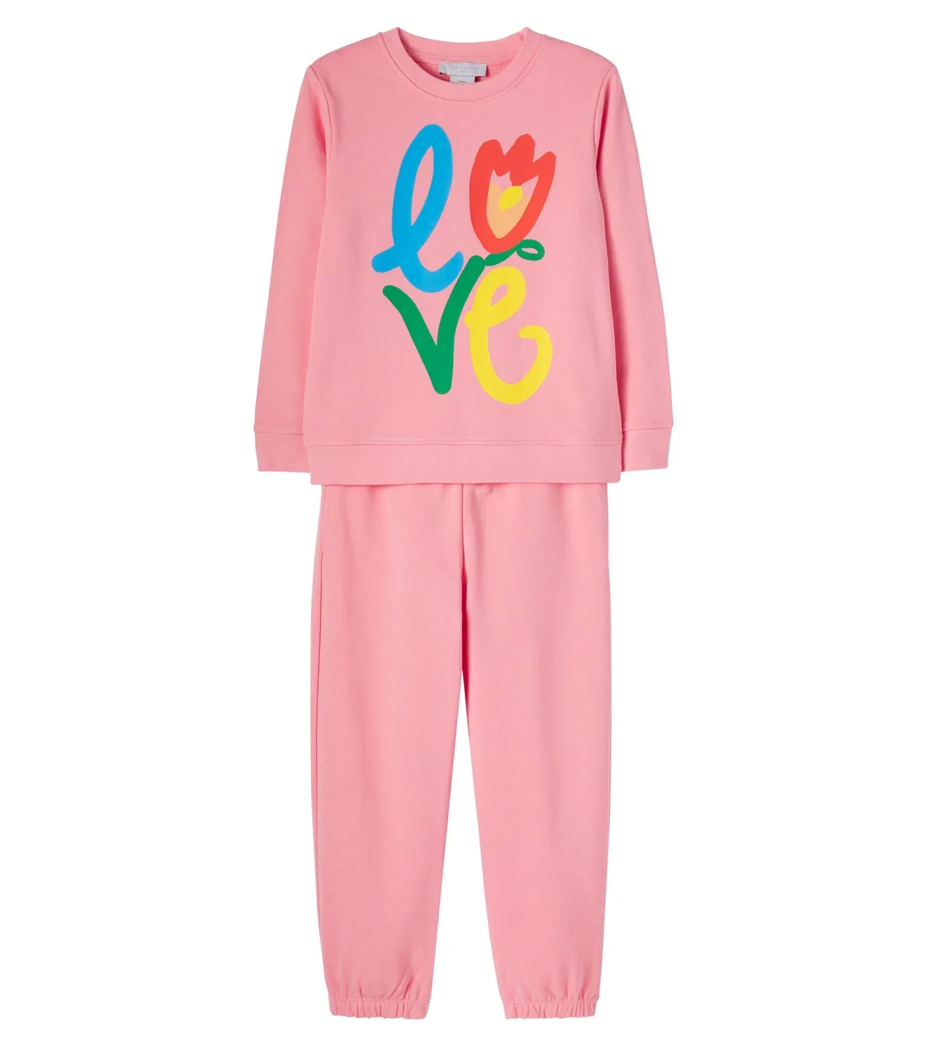 Комплект из хлопкового флиса с принтом Stella Mccartney Kids, розовый