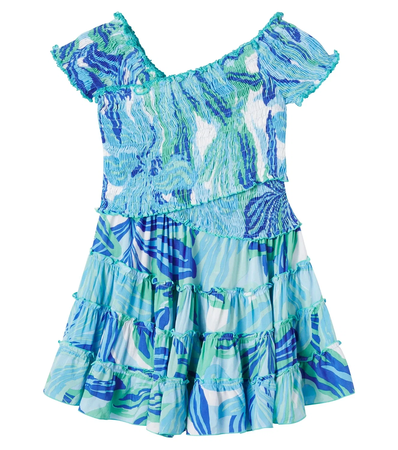 Платье с набивным рисунком Poupette St Barth Kids, синий