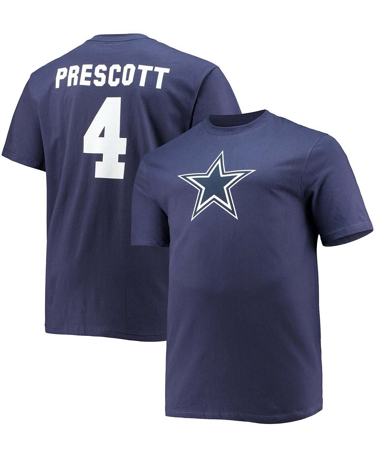 

Мужская футболка big and tall dak prescott navy dallas cowboys с именем и номером игрока Fanatics, синий