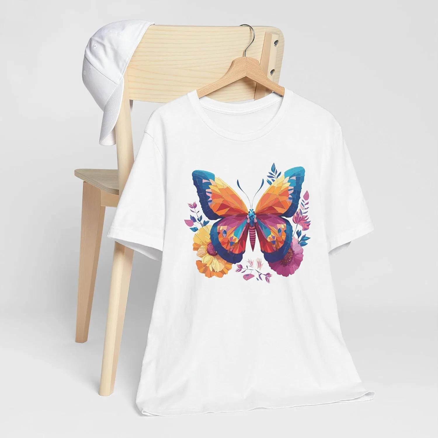 Unisex футболка с бабочкой Bella Canvas 3001, White — фото 4