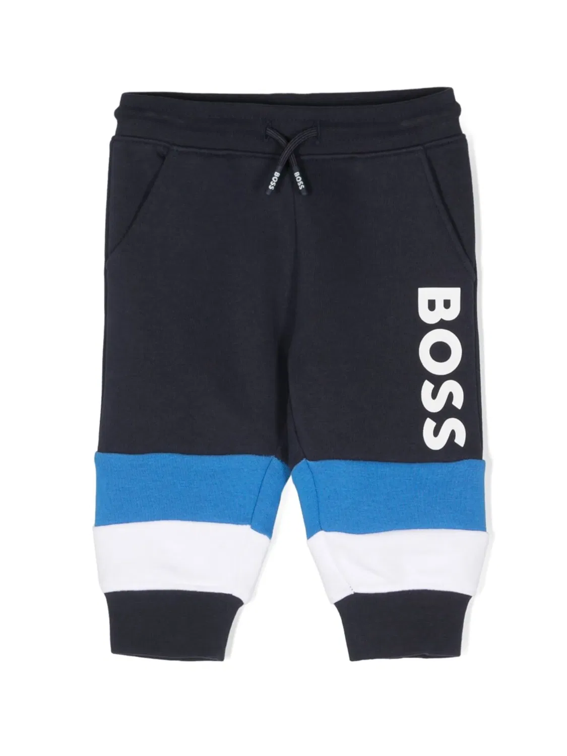 Трековые штаны с логотипом и полоской BOSS, синий