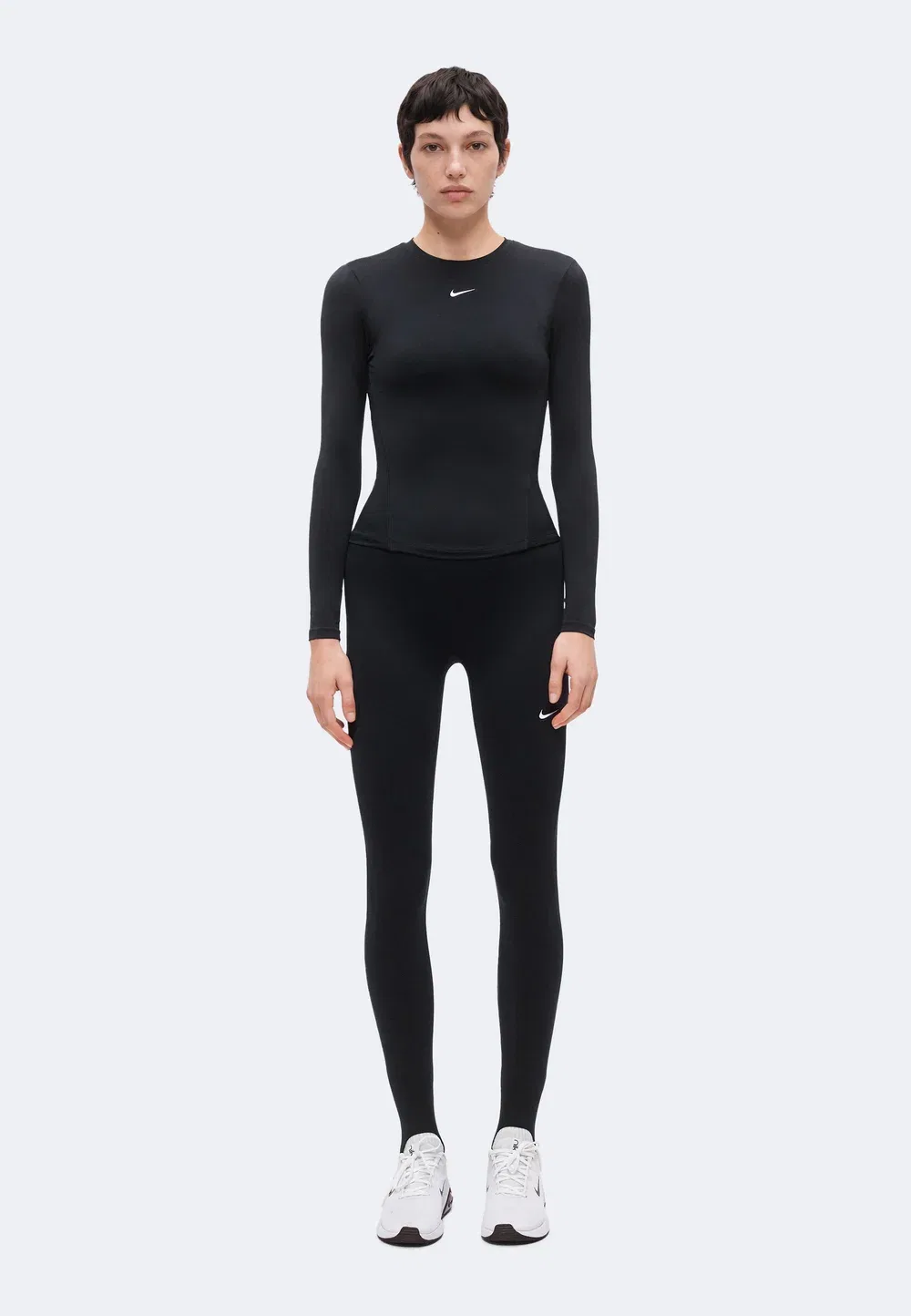 Одна облегающая блузка с длинными рукавами Nike Performance, Black/White — фото 2