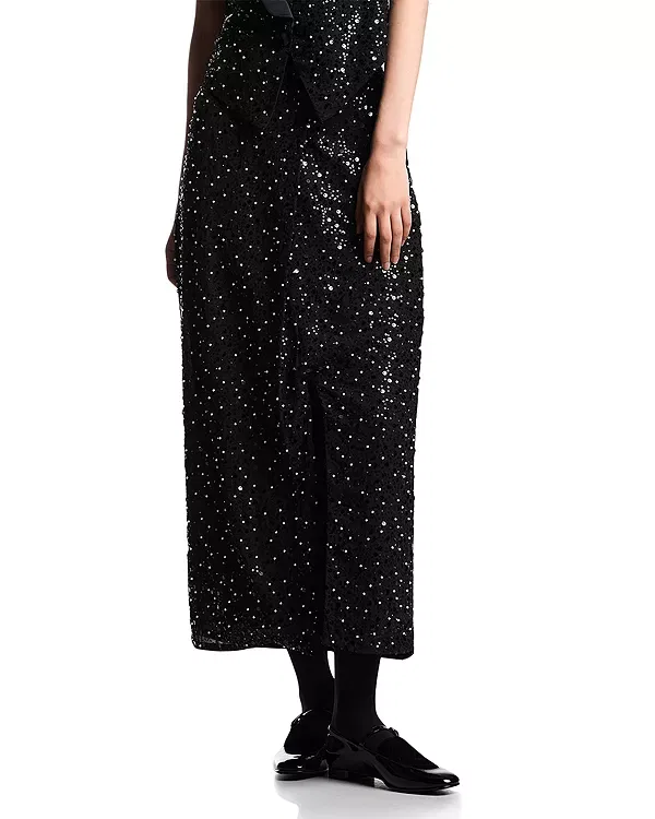 Женская юбка с пайетками Emporio Armani, Black/Pearl