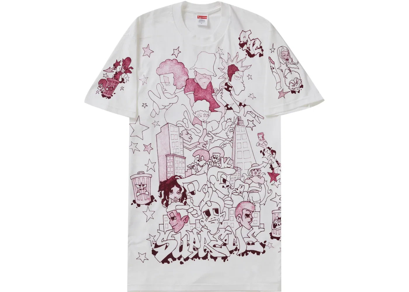 Мужская футболка с принтом Supreme Downtown Tee, White