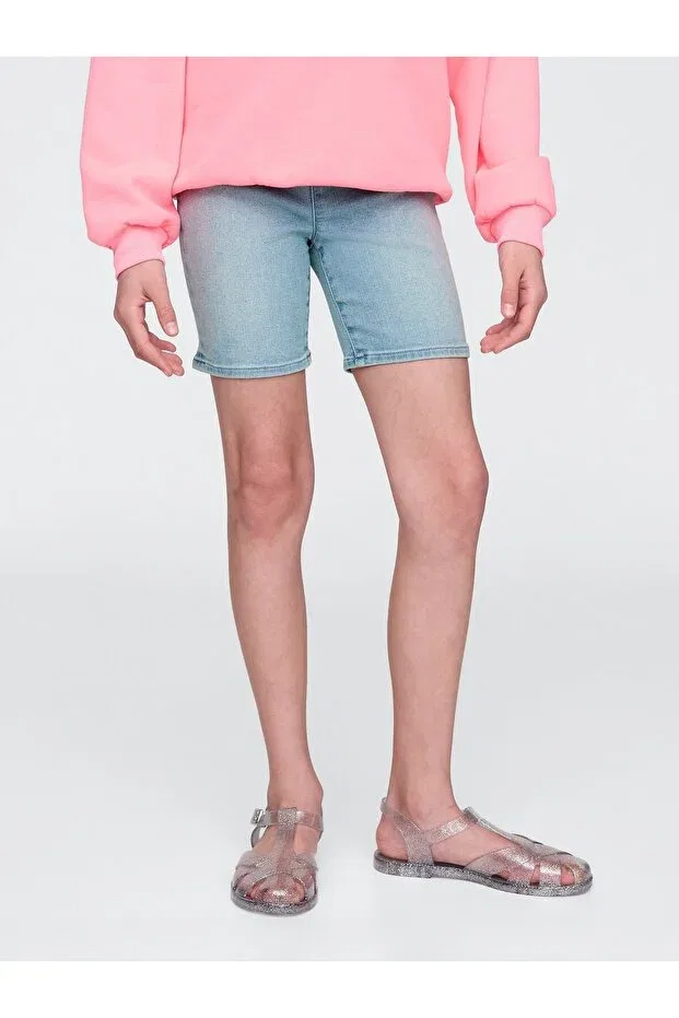 Детские шорты для девочек джинсовые Gap, Light Blue — фото 4