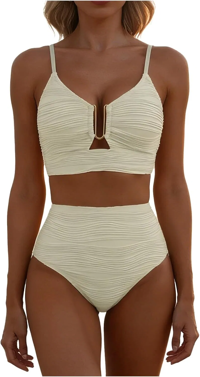 Женский танкини с контролем живота Textured Slim, Beige
