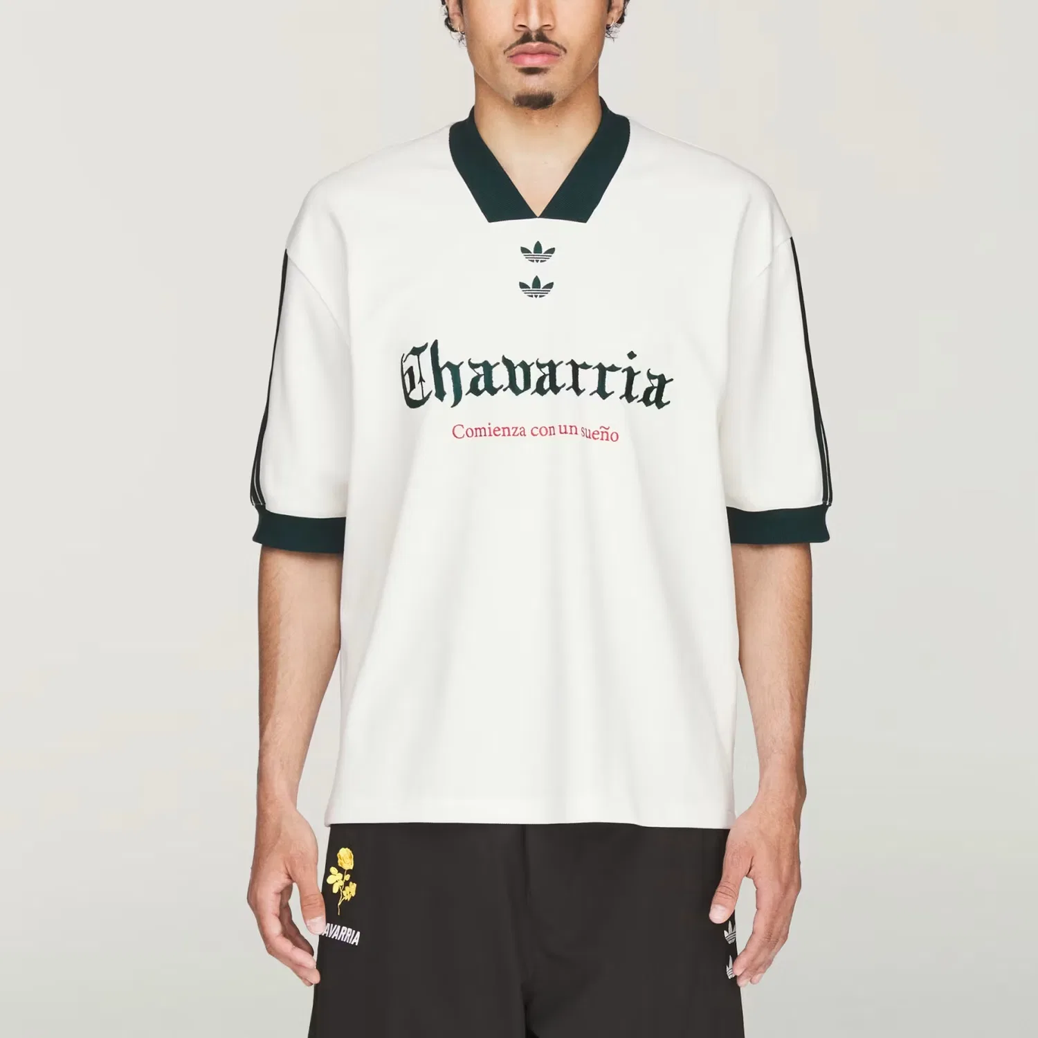 Детская футболка с V-образным вырезом Adidas Originals, Jade White — фото 4