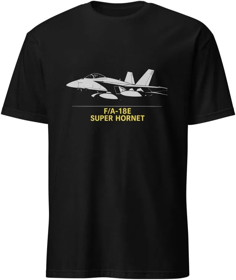 Мужская футболка с принтом F/A-18E Super Hornet 64000, Black