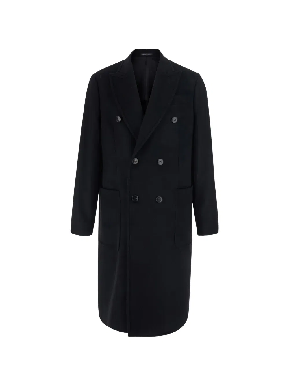 Пальто двубортное Emporio Armani, черный