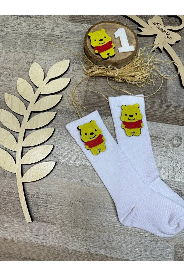 Детские носки для девочек с принтом Winnie the Pooh Feriatolye, White — фото 3