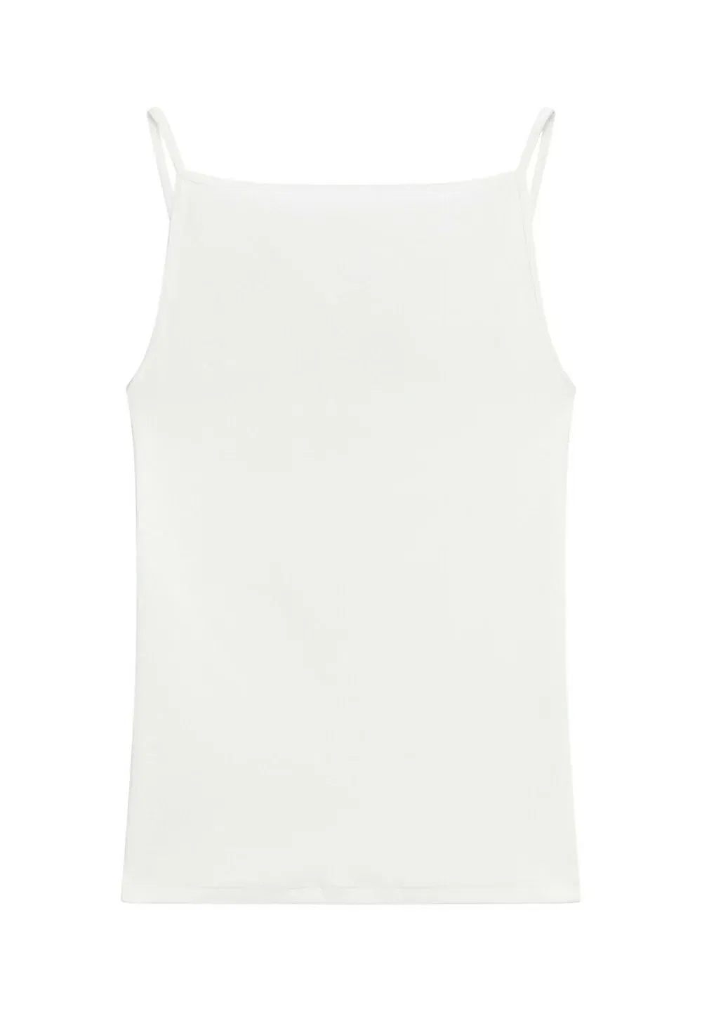 Топ-Майка из смесовой хлопковой ткани Massimo Dutti, White — фото 2
