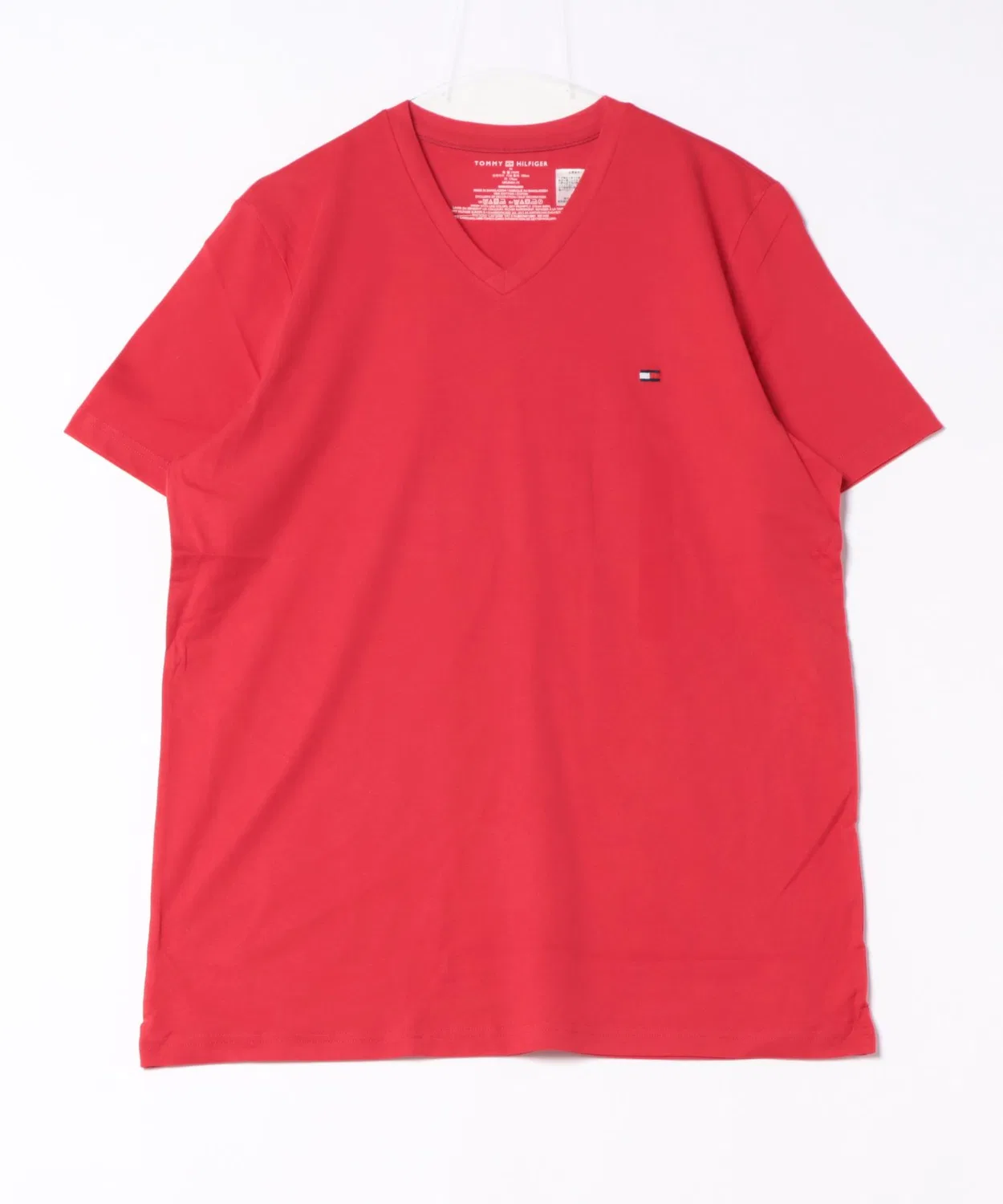 Мужская футболка с V-образным вырезом и вышивкой CORE FLAG TOMMY HILFIGER, Красный