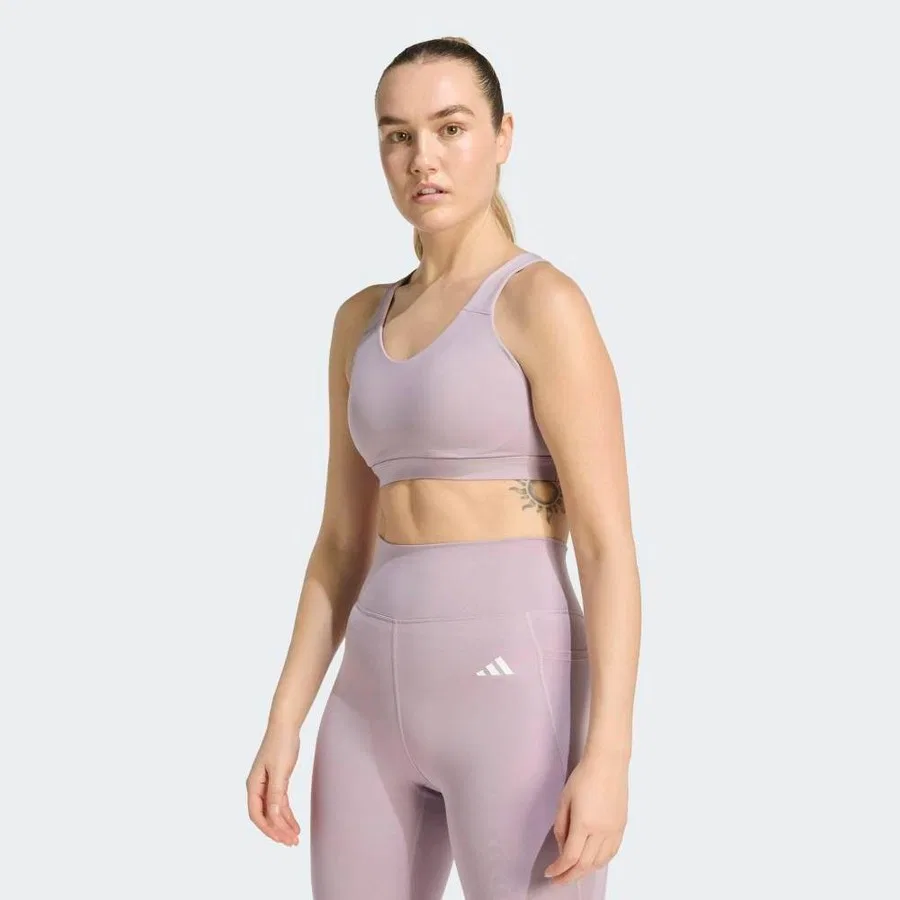 Женский спортивный бюстгальтер с принтом Opt Ess Hs adidas, Фиолетовый
