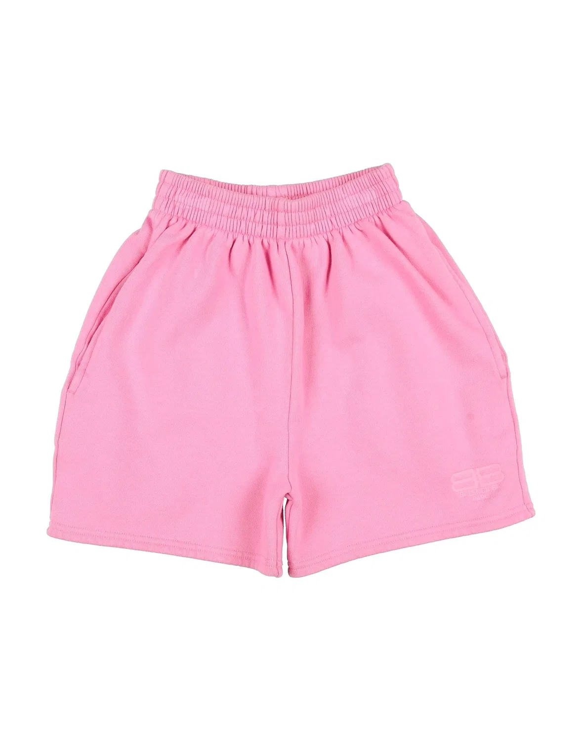 Детские шорты для мальчиков из флиса с вышитым логотипом Balenciaga Kids, розовый