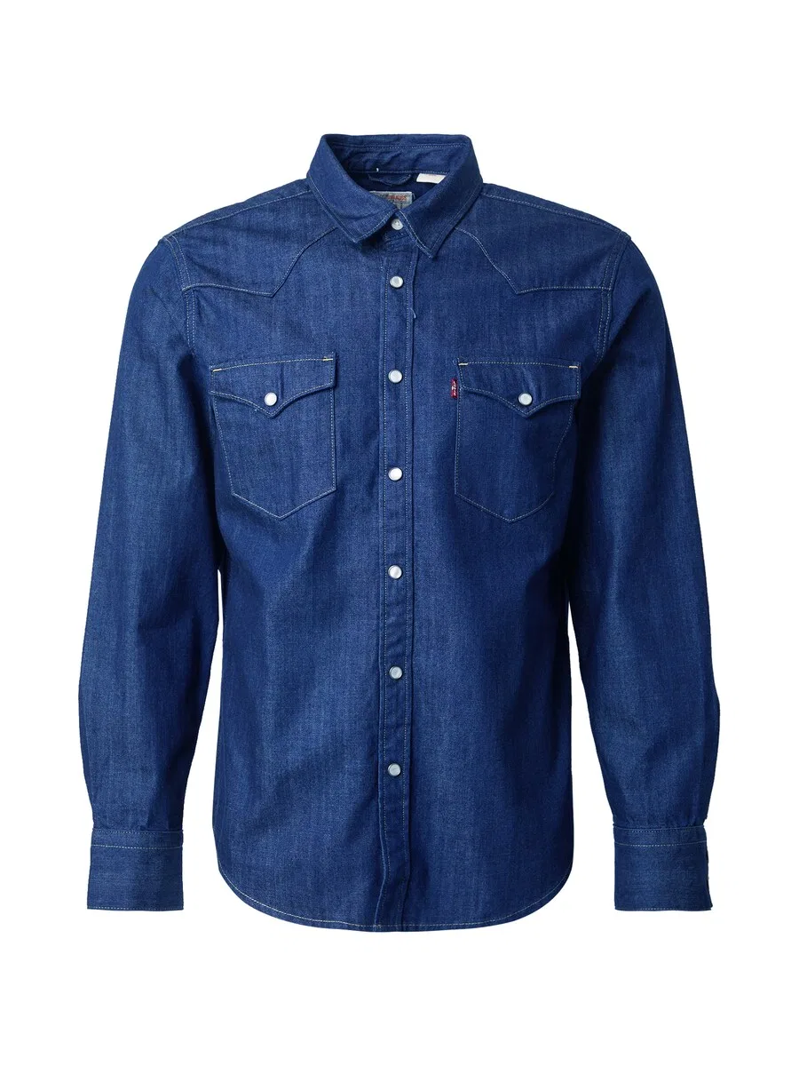 Рубашка LEVI'S Regular fit Button Up Shirt 'Barstow Western Standard Fit Shirt', синий джинсовый материал