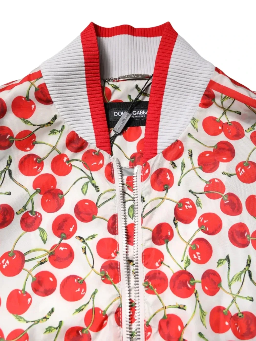 Куртка-бомбер с вишневым принтом DOLCE & GABBANA, бежевый — фото 4