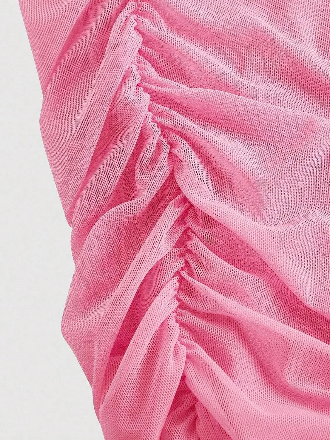 Женское элегантное коктейльное платье bodycon с асимметричным вырезом, Pink — фото 2