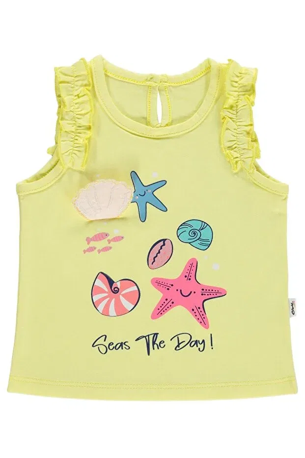 Детская футболка с принтом Mixed Print Embroidery Civil Baby, Lemon Yellow — фото 3