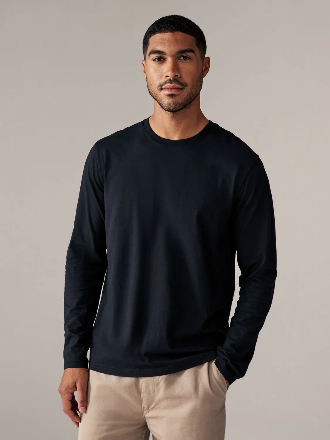 Футболка с длинным рукавом, Regular Fit, Essential Next, черный
