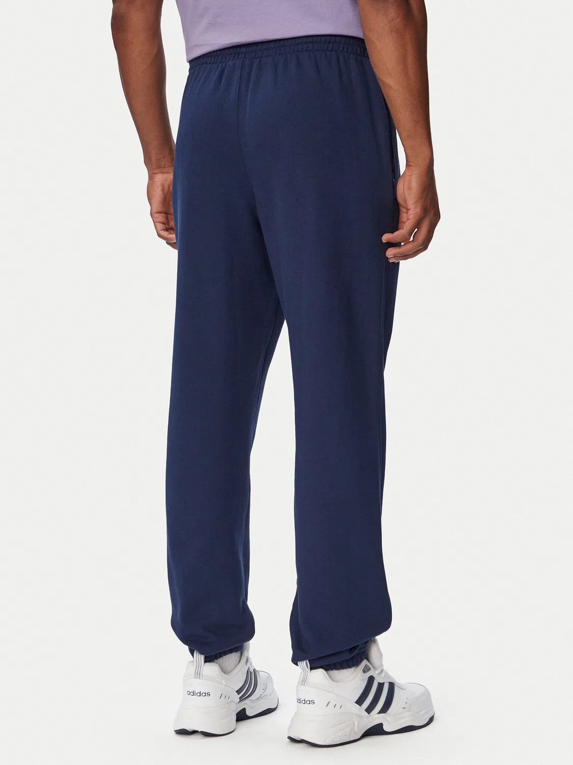 Мужские спортивные штаны стандартного кроя Trefoil Essentials French Terry Adidas, темно-синий — фото 3