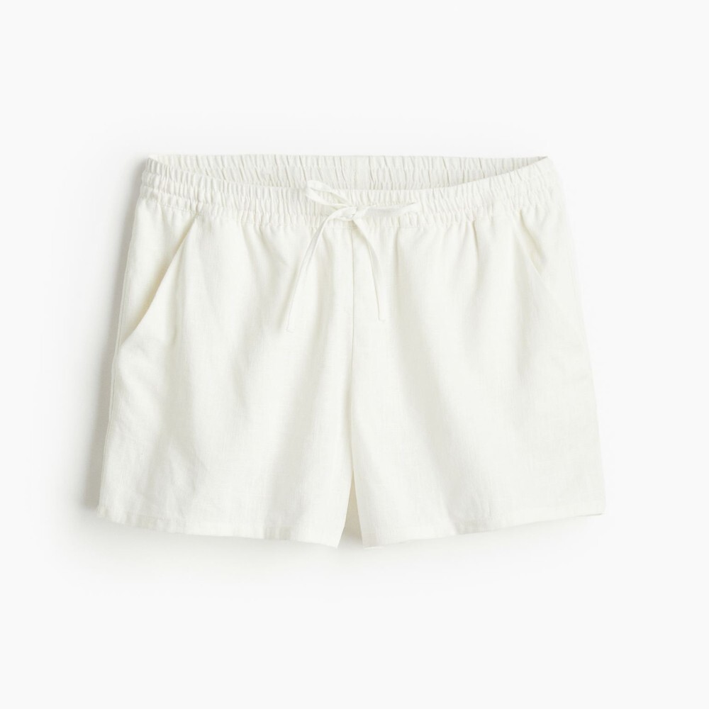 

Шорты H&M Linen-blend Pull-on, кремовый