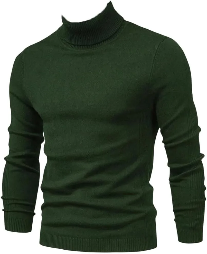 

Мужской зимний толстый свитер с высоким воротником slim fit