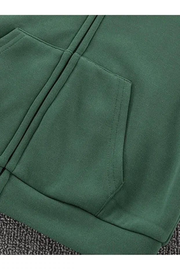 Детский комплект худи с молнией Sportswear By Layina, Black-Gray-Green — фото 4