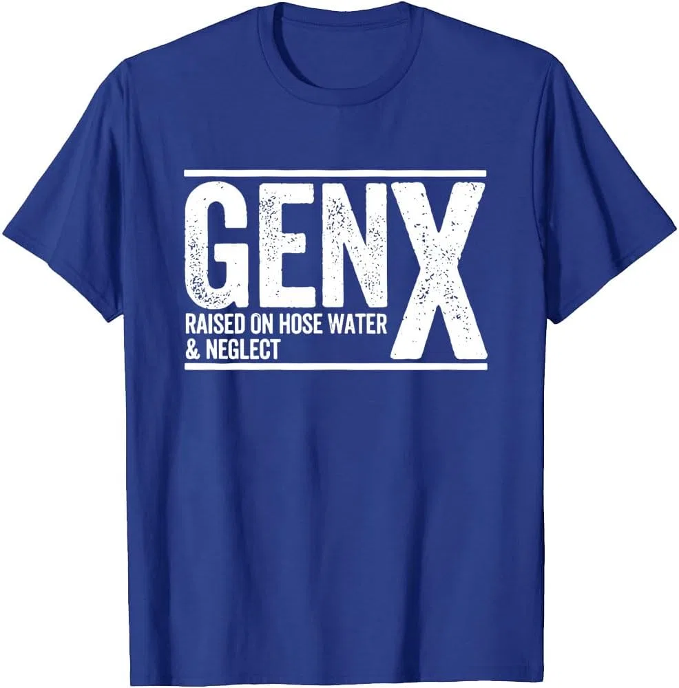 Футболка с принтом Gen X Raised On Hose Water and Neglect, Sapphire Blue