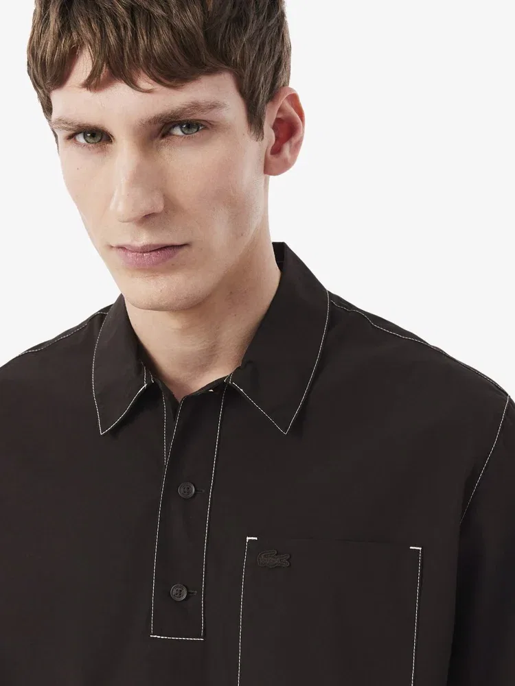 Футболка с поло LACOSTE, Brown — фото 2