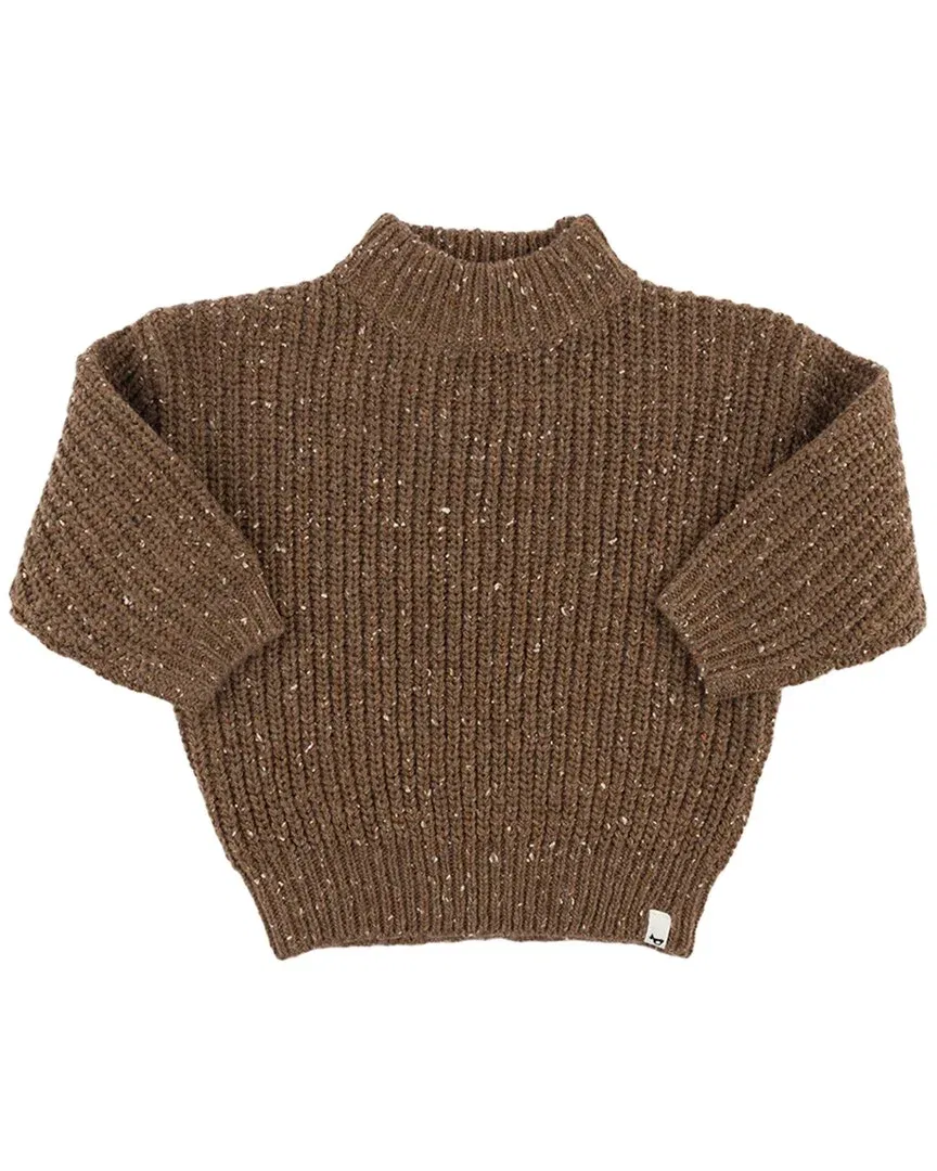 Детский пуловер вязаный с принтом Speckle Knit Grandpa Knitted oh baby!, коричневый