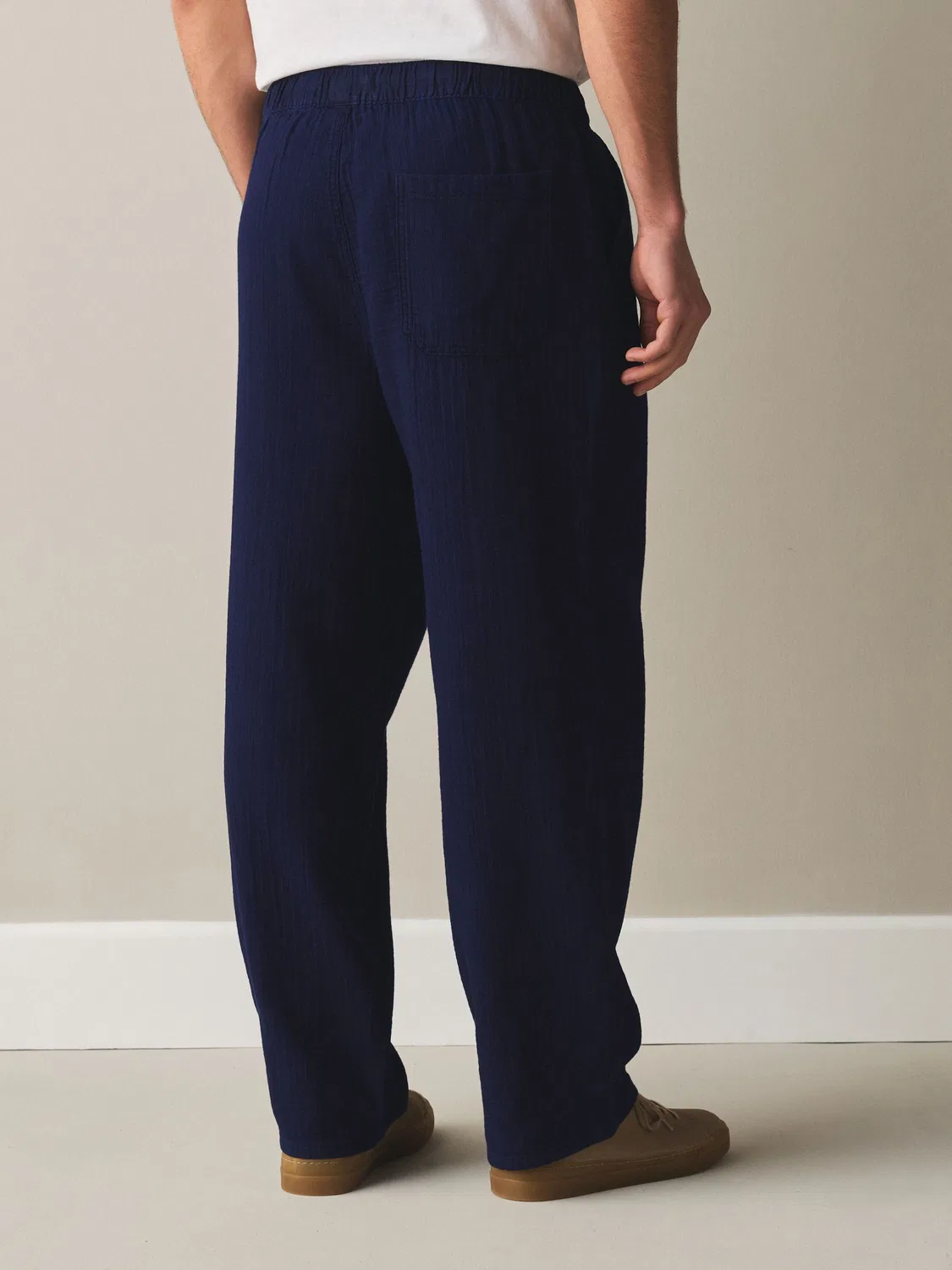 Брюки свободного кроя из 100% хлопка, Indigo Blue Striped Next — фото 4