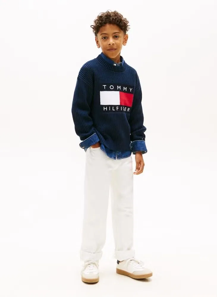 Свитер с флагом Tommy Hilfiger, темно-синий — фото 4