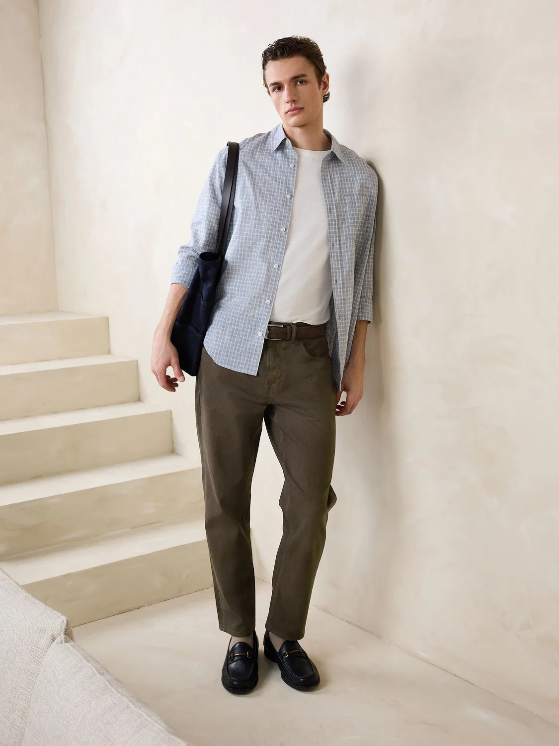 Джинсы с ремнем, slim fit, Chocolate Brown Next — фото 2