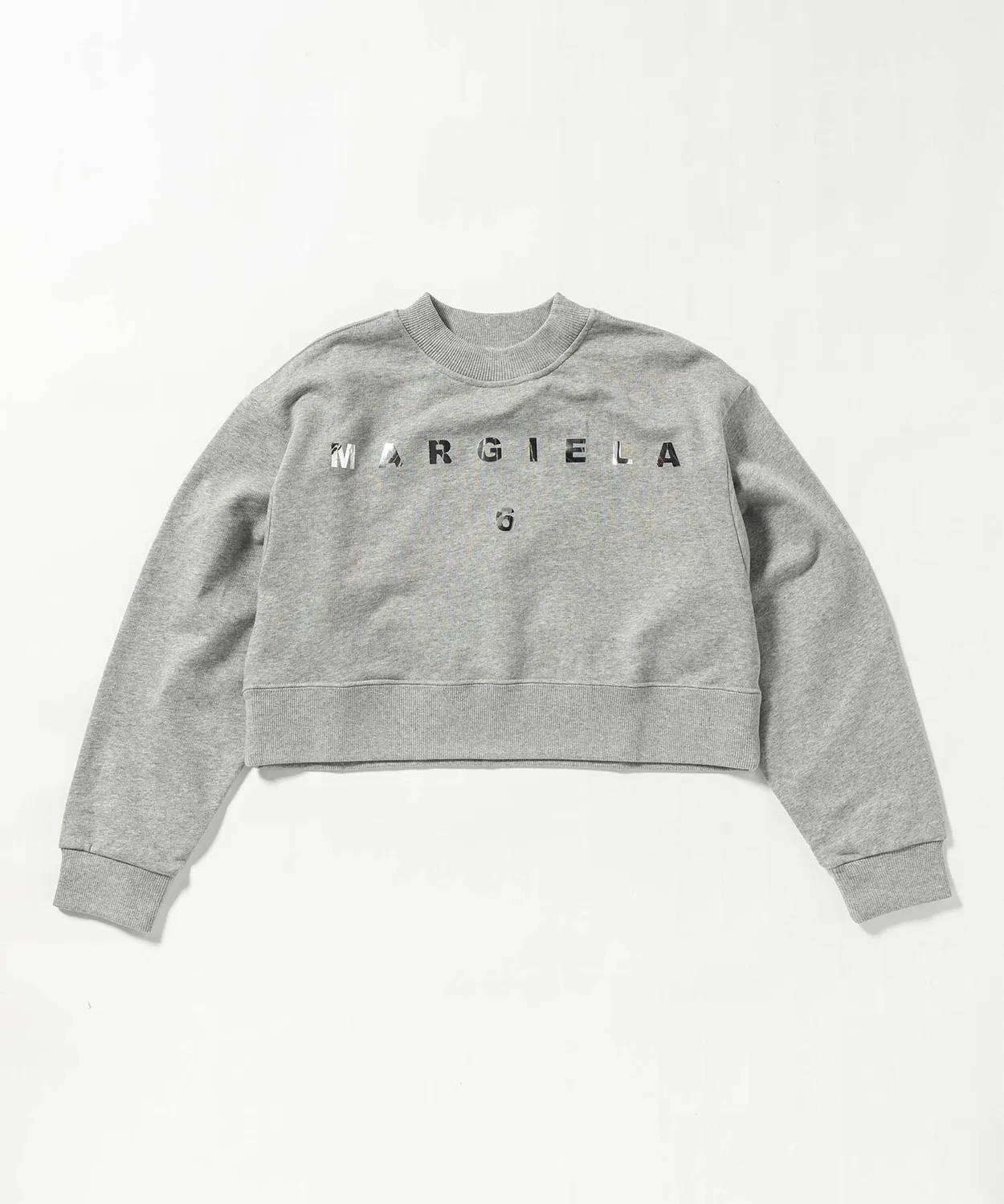 Детский свитшот с длинным рукавомс брендовым логотипом MM6 Maison Margiela, Серый
