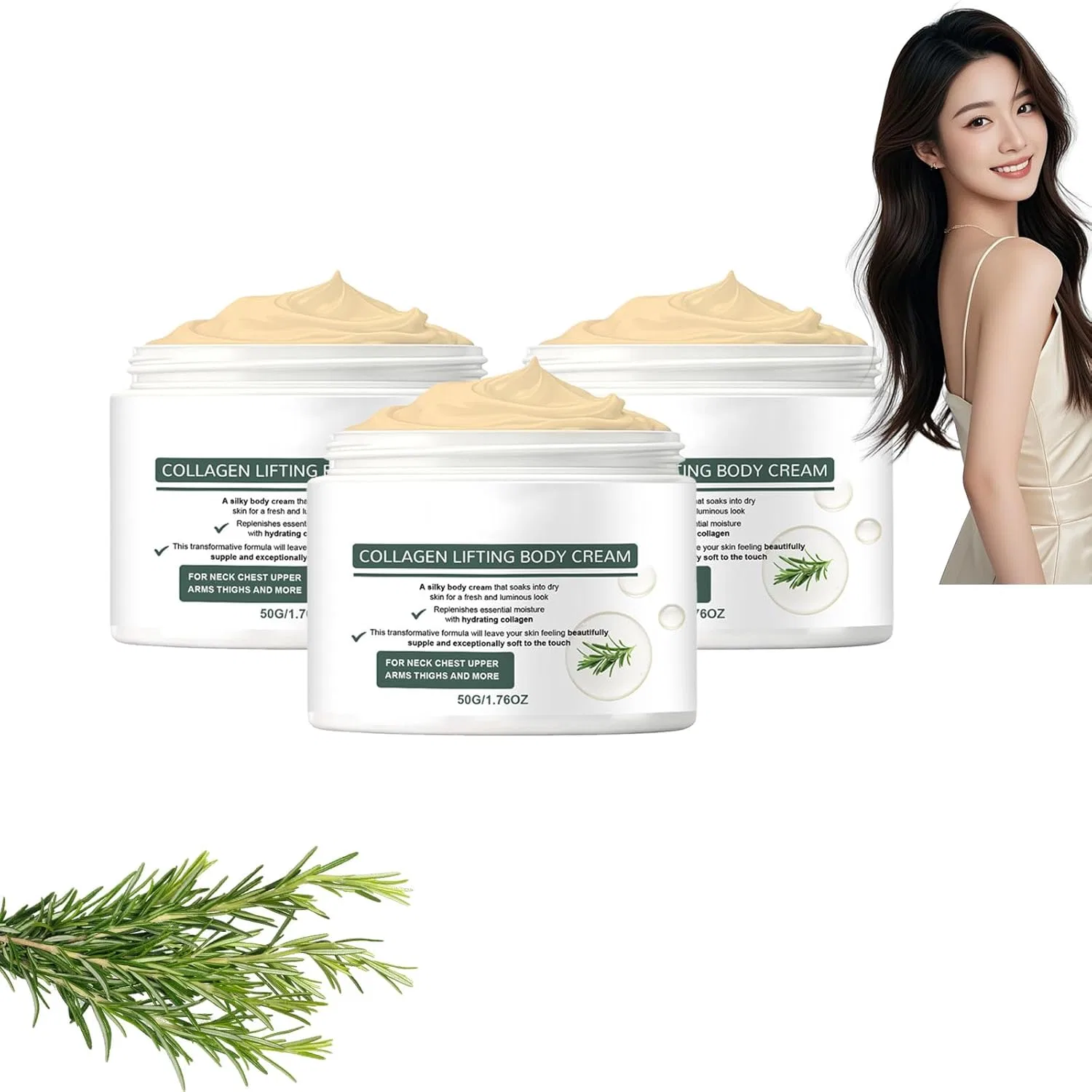 Коллаген-лифтинг крем для тела, Anti-Aging, увлажняющий, SHEHABOR, 3 шт, 50 г