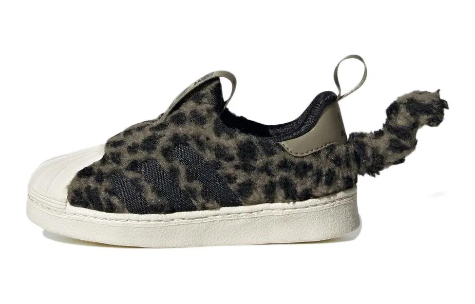 Детские кроссовки для малышей с принтом леопарда SUPERSTAR 360 Adidas Originals, Green Black Leopard Print