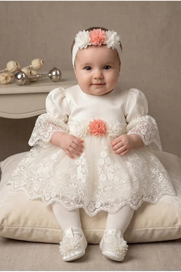 Детский комплект для девочек хлопковый Mimoza Mevlüt Set Zeynuko, Ecru