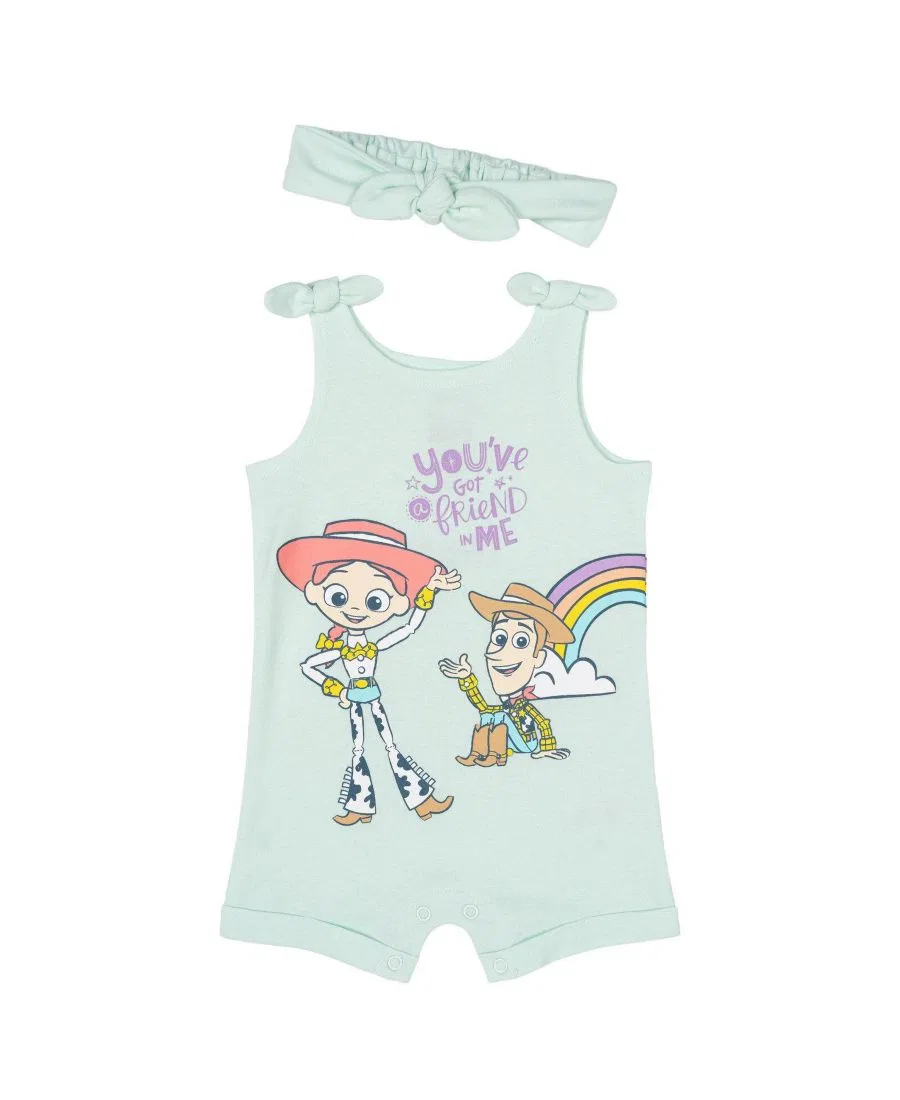 Комплект боди-комбинезон без рукавов и повязка на голову Toy Story Disney, Mint