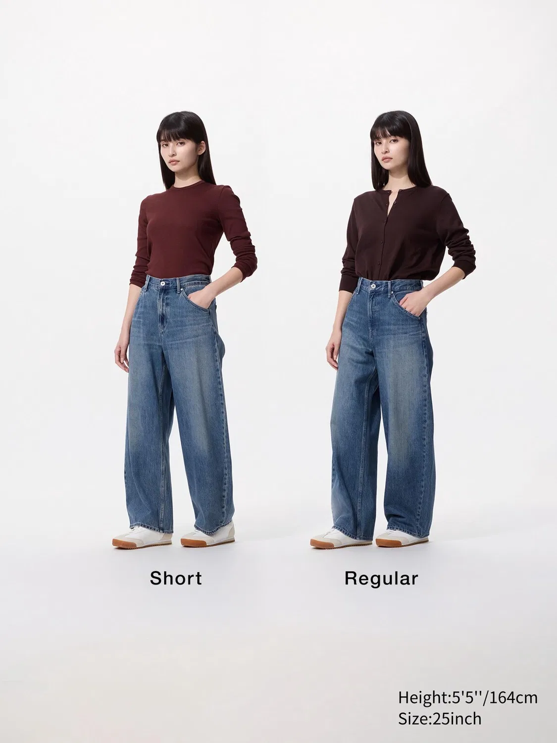 Джинсы Uniqlo, свободные широкие штанины, укороченная длина 70 см, синий — фото 2
