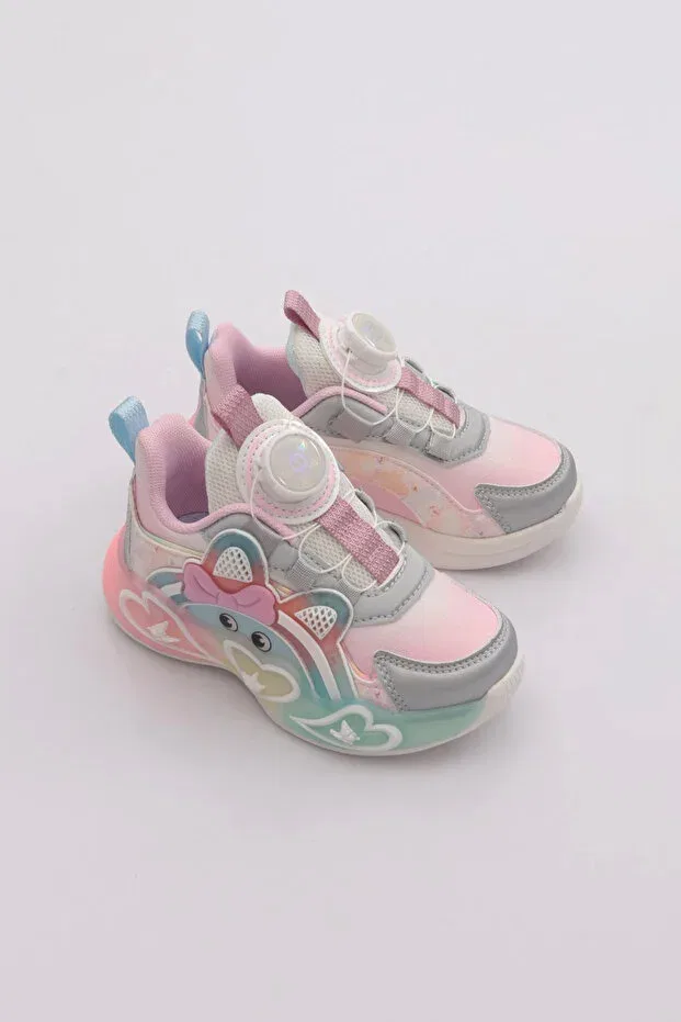 Детские кроссовки для девочек с подсветкой Marco Kids, Silver — фото 2