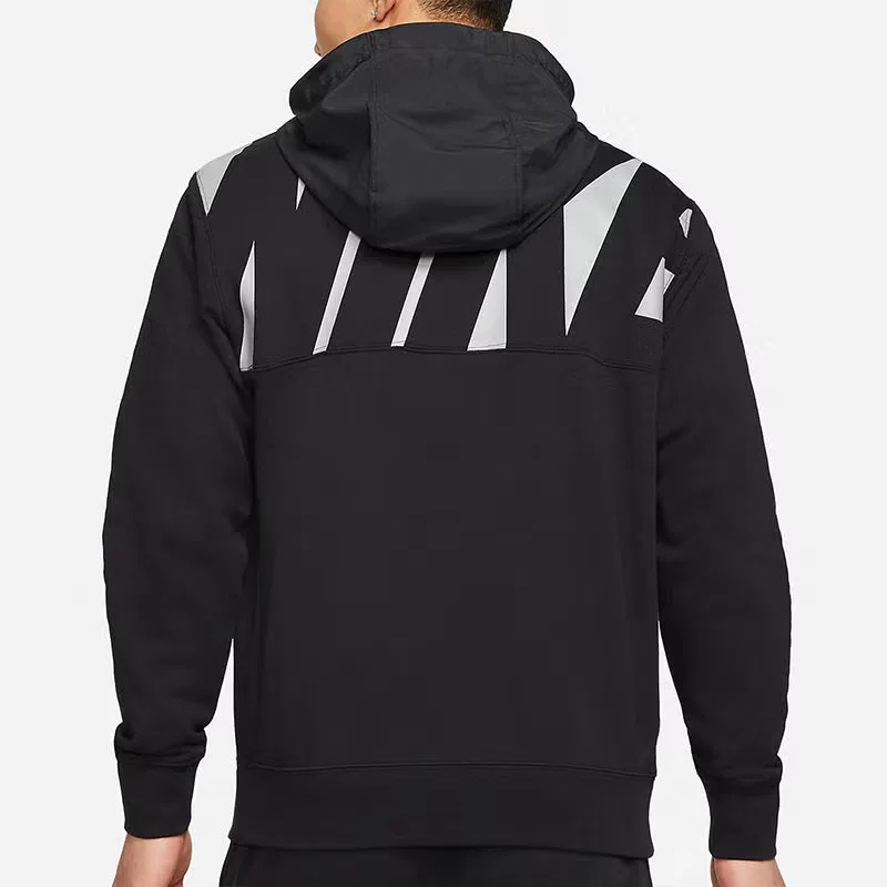 Худи мужское с капюшоном из футера Nike, черный — фото 4
