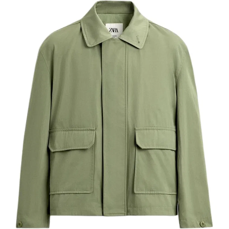 Мужское пальто с лацканами Moss Green ZARA, Moss Green