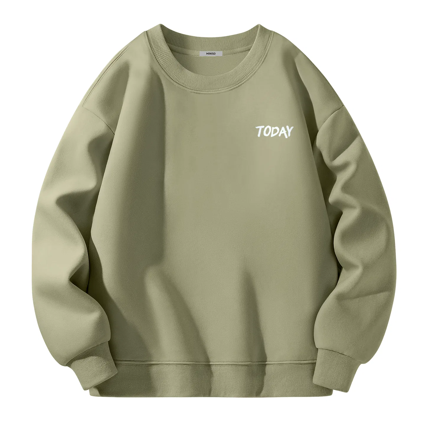Детское свитшот с принтом MINISO, Gray Pea Green
