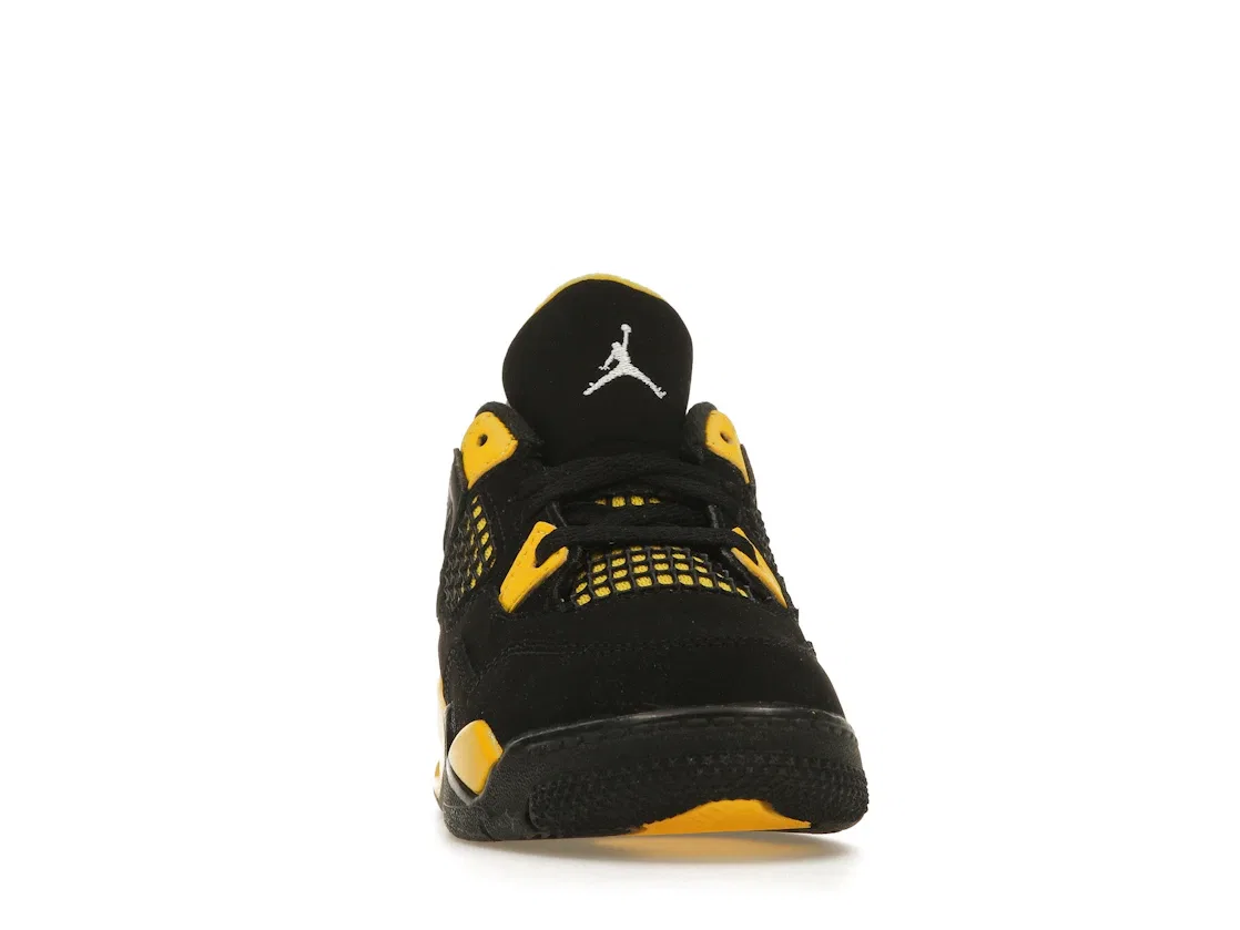 Детские кроссовки Lifestyle с ярким контрастным дизайном Jordan 4 Retro, Black/Tour Yellow — фото 2