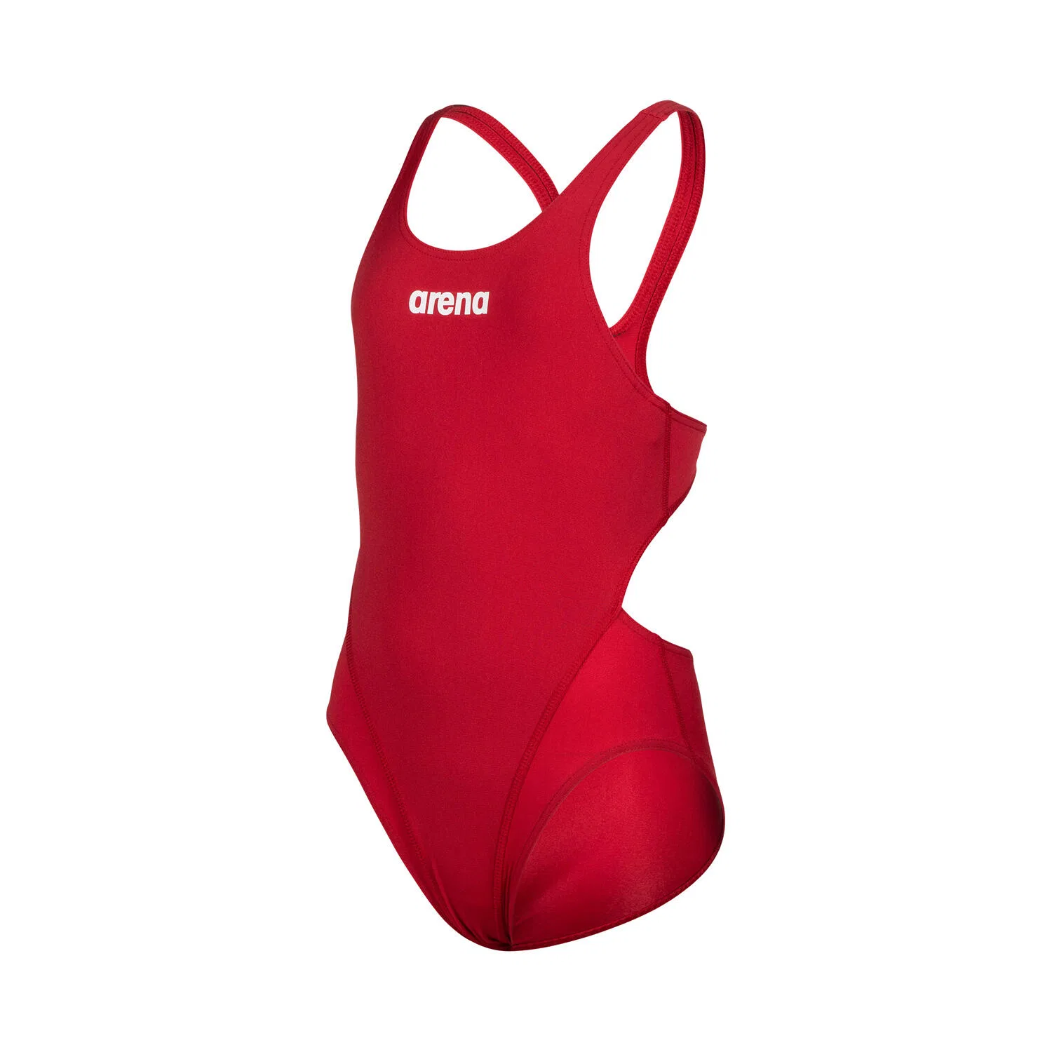 Детский цельный купальник для девочек с открытой спиной Team Swim Tech Solid Arena, Rot Weiss