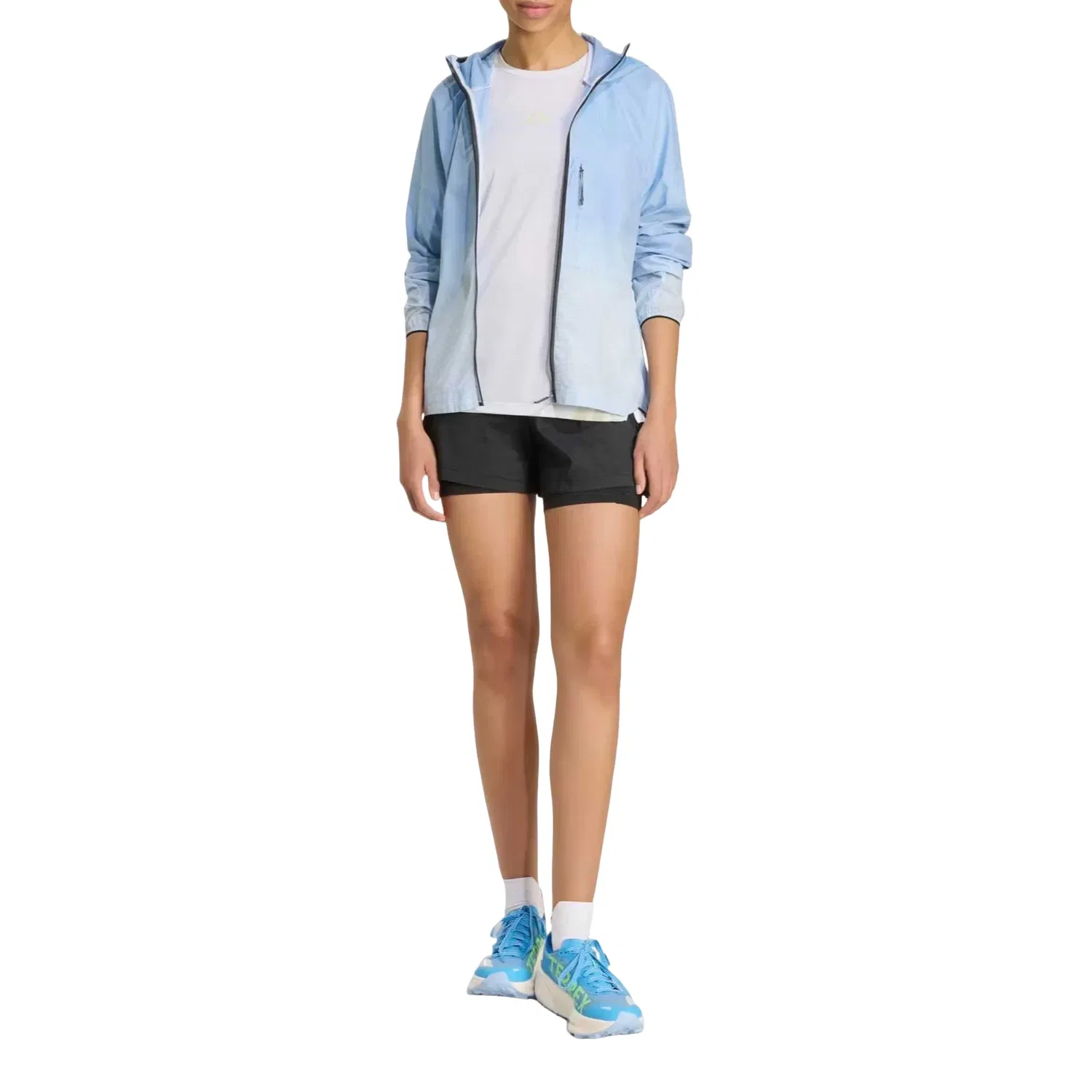 Женская ветровка для бега с ветрозащитой Adidas Terrex Xperior Clima365 Light Windweave Jacket, синий — фото 2
