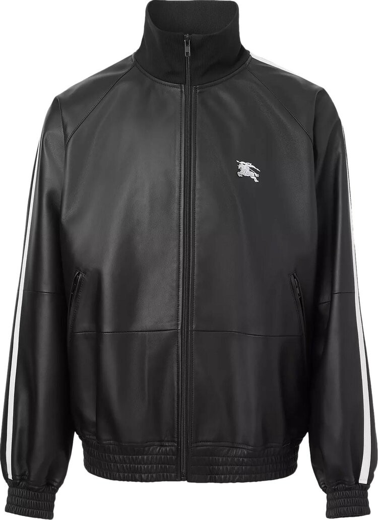 Куртка Supreme x Burberry Embroidered Logo Lambskin Funnel-Neck Jacket (Burberry Exclusive) 'Black', черный — фото 2