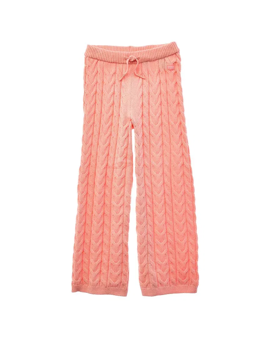 Вязаный свитер-брюки Scotch & Soda с косами, розовый